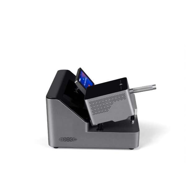 Left side view of Agag automated cone pro-roll machine showing metal casing and ventilation