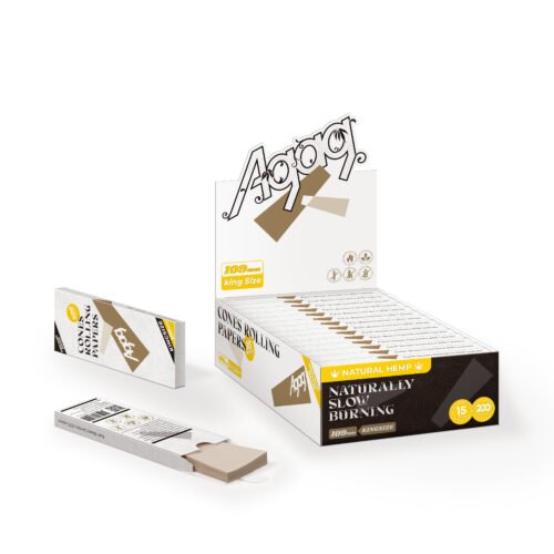 15Packs_Hemp_Rolling_Papers_Bomb_Size AGAG natural hemp cone rolling papers for pre-roll filling and cone making