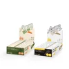Comparison of Agag 98mm rolling papers series: natural hemp rolling papers (white) versus classic wood pulp (green)
