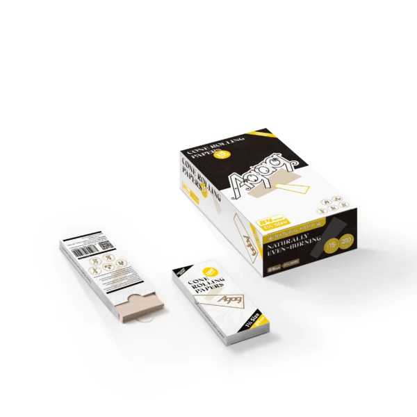 Single pack of Agag 84mm hemp rolling papers showing white packaging and slow-burning natural hemp materials