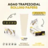 agag-trapezoidal-hemp-rolling-papers-features-109mm-king-size Infographic of Agag 109mm hemp rolling papers showing trapezoidal cone shape and naturally slow-burning organic features